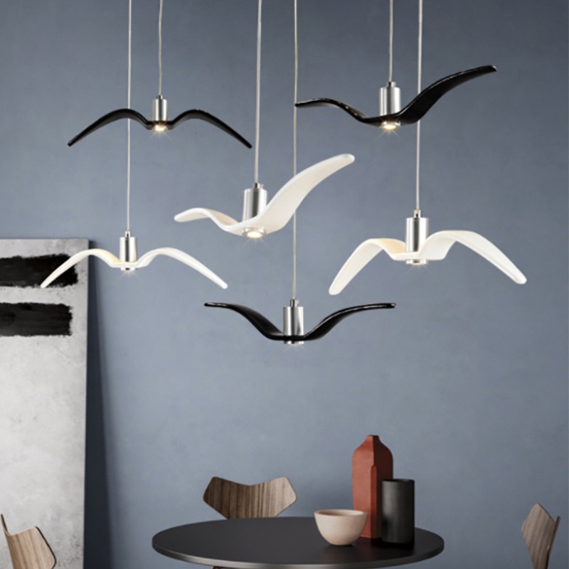 Home Improvement Background - Nordic Creative Resin Seagull Pendant Lamp