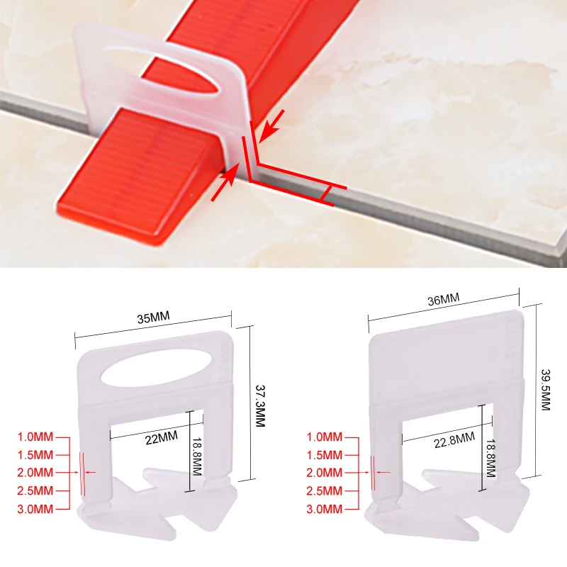 100pcs 1/1.5/2/2.5/3mm Ceramic - Tile Leveling Clip ulasan dan harga