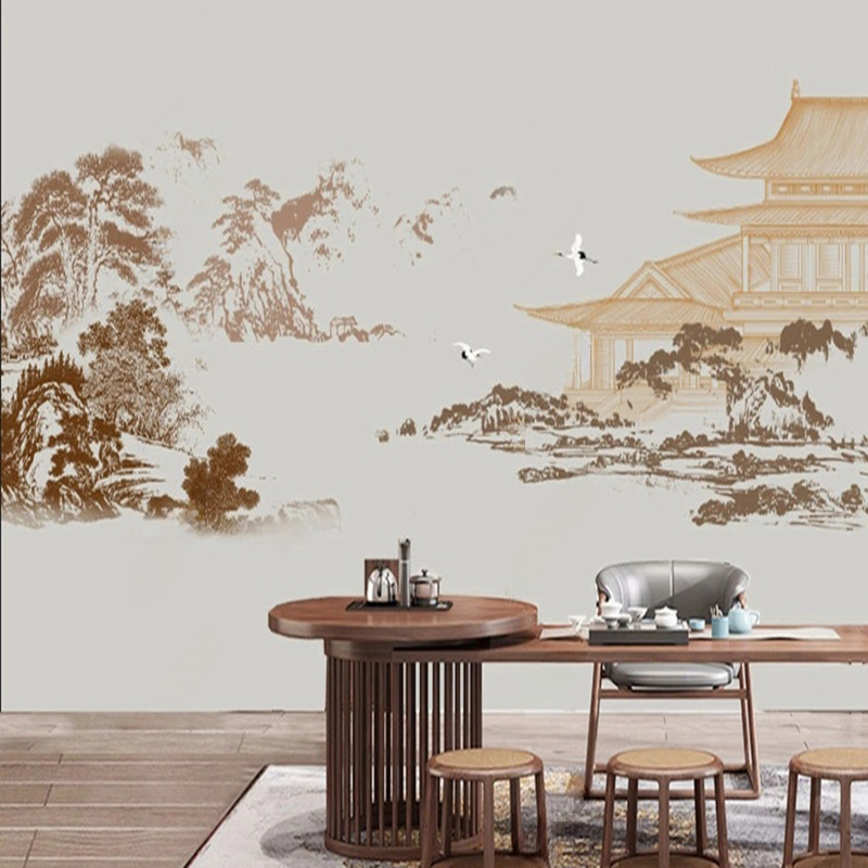 Custom Chinese Abstract Ink La - Home Improvement Background ulasan dan harga
