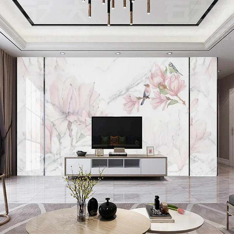 Custom 3D Mural Pink Flowers B - Home Improvement Background ulasan dan harga