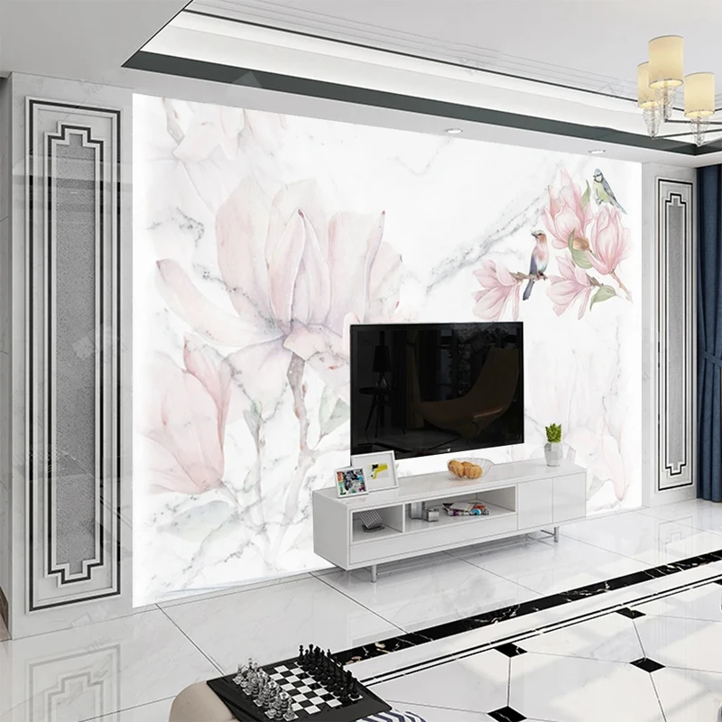 Custom 3D Mural Pink Flowers B - Home Improvement Background ulasan dan harga